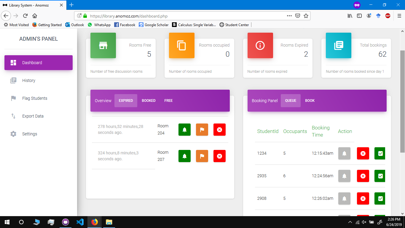 Hu S Library Discussion Room Management System Library